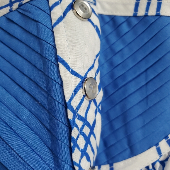 Vintage Models Coat Day Dress Blue & White Plaid Size 12  cr 60's - Picture 6 of 15